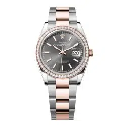 Rolex Datejust 126281RBR-0002 Slate 36mm Dial Diamond Set Bezel Oyster Bracelet Watch