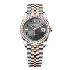 Rolex Datejust 126281RBR-0017 Slate Roman Numeral 36mm Dial Diamond Set Bezel Jubilee Bracelet Watch