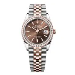 Rolex Datejust 126281RBR-0031 Chocolate 36mm Dial Diamond Set Bezel Jubilee Bracelet Watch