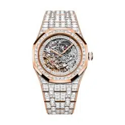 Audemars Piguet 15417OR.ZZ.1267OR.01.A Royal Oak Openwork Rhodium-Toned 41mm Dial 18-Carat Pink Gold Bracelet Watch