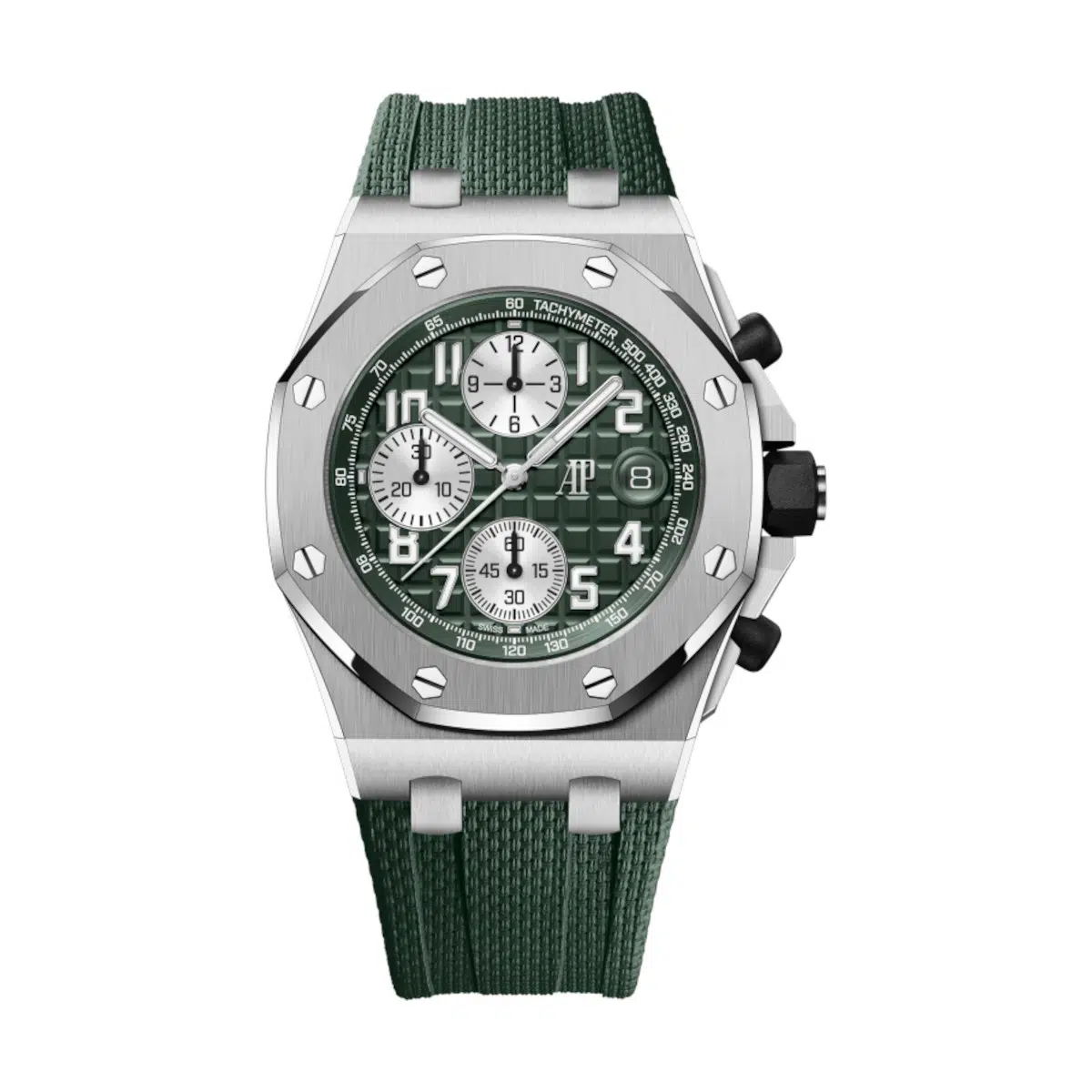 Audemars Piguet 26238TI.OO.A056CA.01 Royal Oak Offshore Khaki Green 42mm Dial Khaki Green Rubber Strap Watch