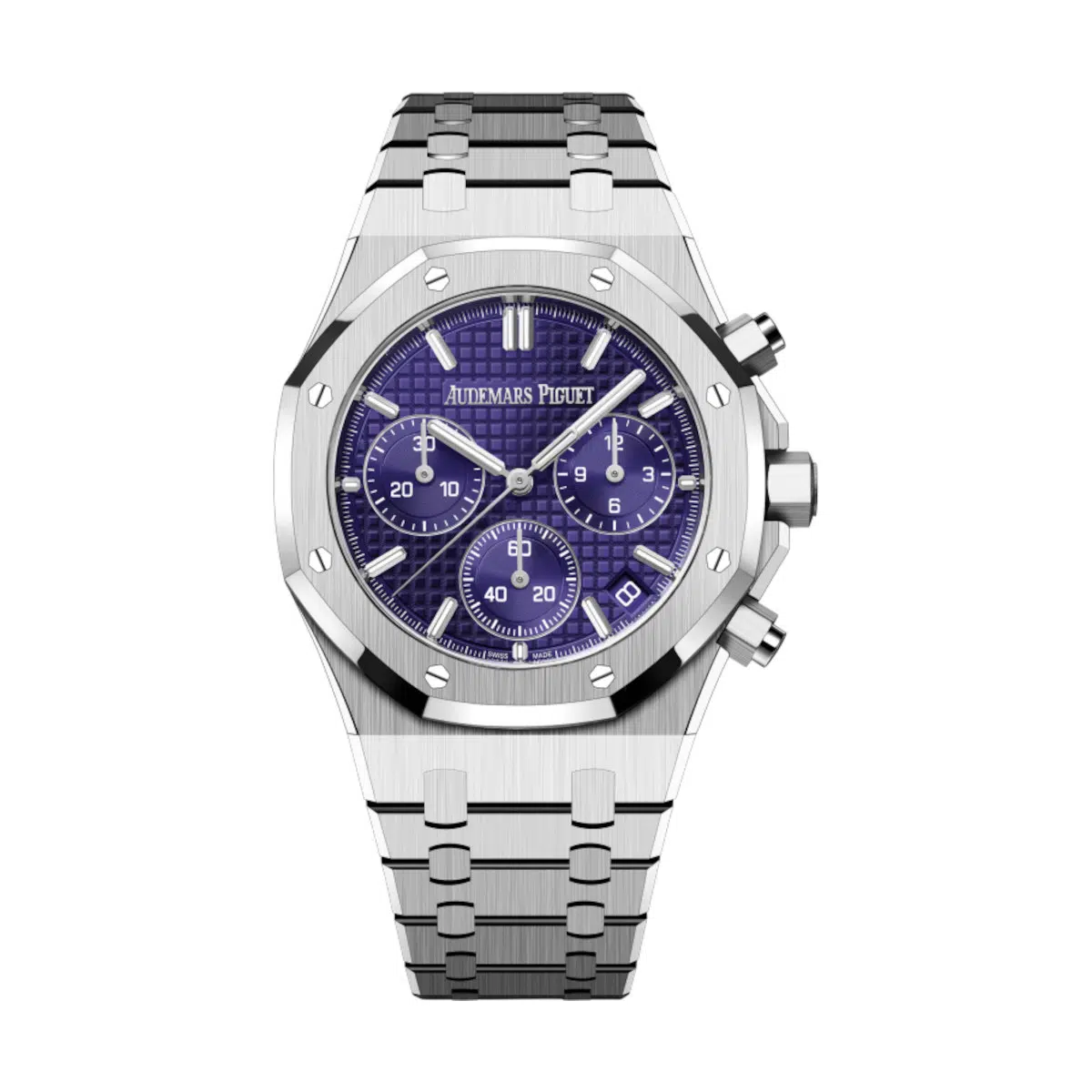 Audemars Piguet 26240BC.OO.1320BC.01 Royal Oak Purple with “Grande Tapisserie" Pattern 41mm Dial 18-Carat White Gold Bracelet Watch