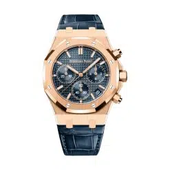 Audemars Piguet 26240OR.OO.D315CR.02 Royal Oak Blue “Bleu nuit nuage 50” with “Grande Tapisserie" Pattern 41mm Dial Blue Alligator Strap Watch