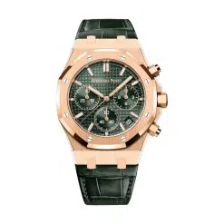 Audemars Piguet 26240OR.OO.D404CR.02 Royal Oak Khaki Green with “Grande Tapisserie" Pattern 41mm Dial Khaki Green Alligator Watch