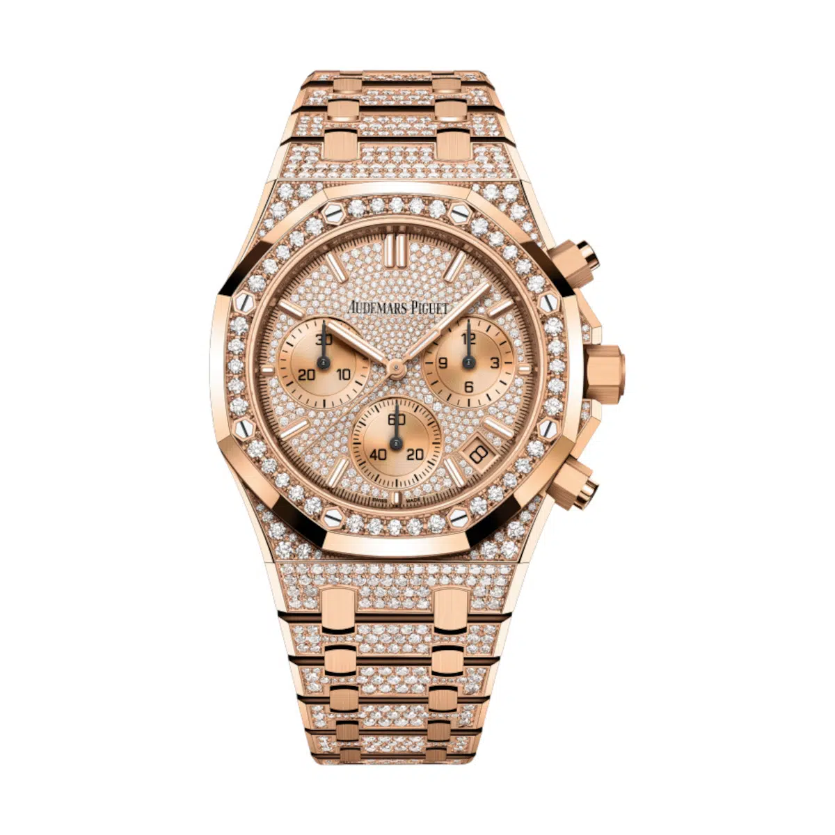 Audemars Piguet 26242OR.ZZ.1322OR.02 Royal Oak Pink Gold Set with Diamonds 41mm Dial 18-Carat Pink Gold Set with Diamonds Bracelet Watch