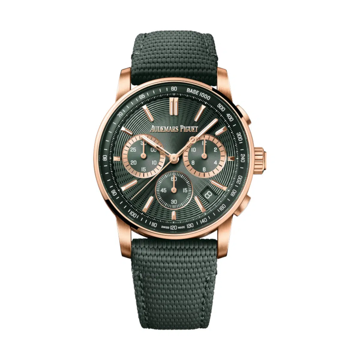 Audemars Piguet 26393OR.OO.A056KB.01 Code 11.59 Flyback Chronograph Green 41mm Dial Green Rubber-Coated Strap Watch
