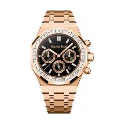 Audemars Piguet 26715OR.ZZ.1356OR.02 Royal Oak Onyx 38mm Dial 18-Carat Pink Gold Bracelet Watch