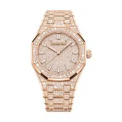 Audemars Piguet 77452OR.ZZ.1365OR.01 Royal Oak 18-Carat Pink Gold Set with Diamonds 34mm Dial 18-Carat Pink Gold Set with Diamonds Bracelet Watch