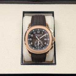Alternative view of Patek Philippe 5968R-001 Aquanaut Brown Dial Brown Composite Strap