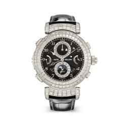 Patek Philippe 6300-400G-001 GRAND Complications Ebony Black Opaline Dial Black Alligator Leather Strap