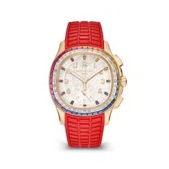 Patek Philippe 7968-300R-001 Aquanaut White Mother-of-Pearl Engraved with Aquanaut Pattern Dial Red Composite Strap