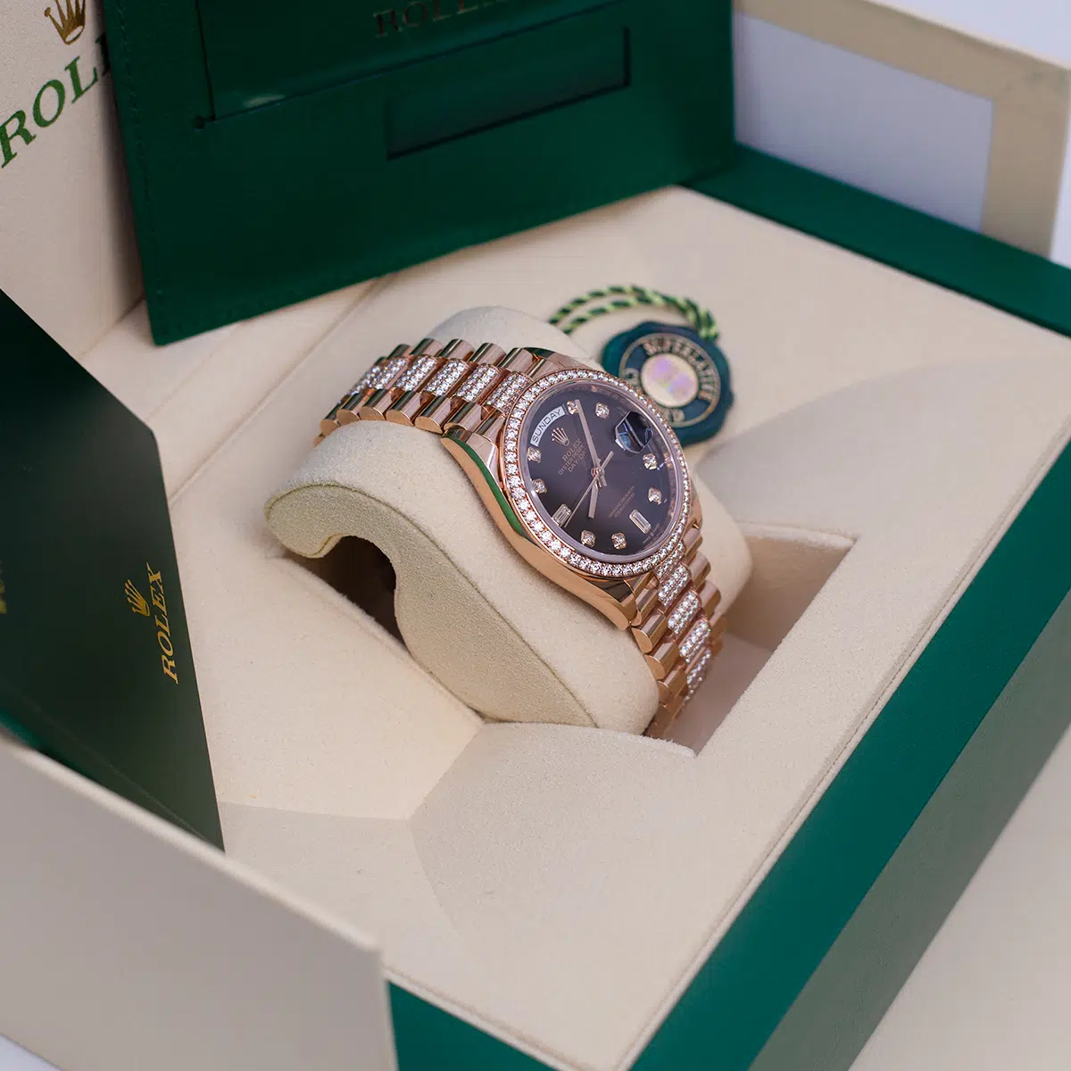 Rolex Day-Date 36mm 128345RBR-0041 Brown Ombré Dial President Bracelet - Image 4