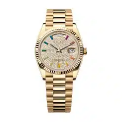 Rolex Day-Date 128238-0051 Diamond Dial Yellow Gold Bracelet