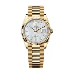 Rolex Day-Date 128238-0123 Mother Of Pearl Dial Yellow Gold Bracelet
