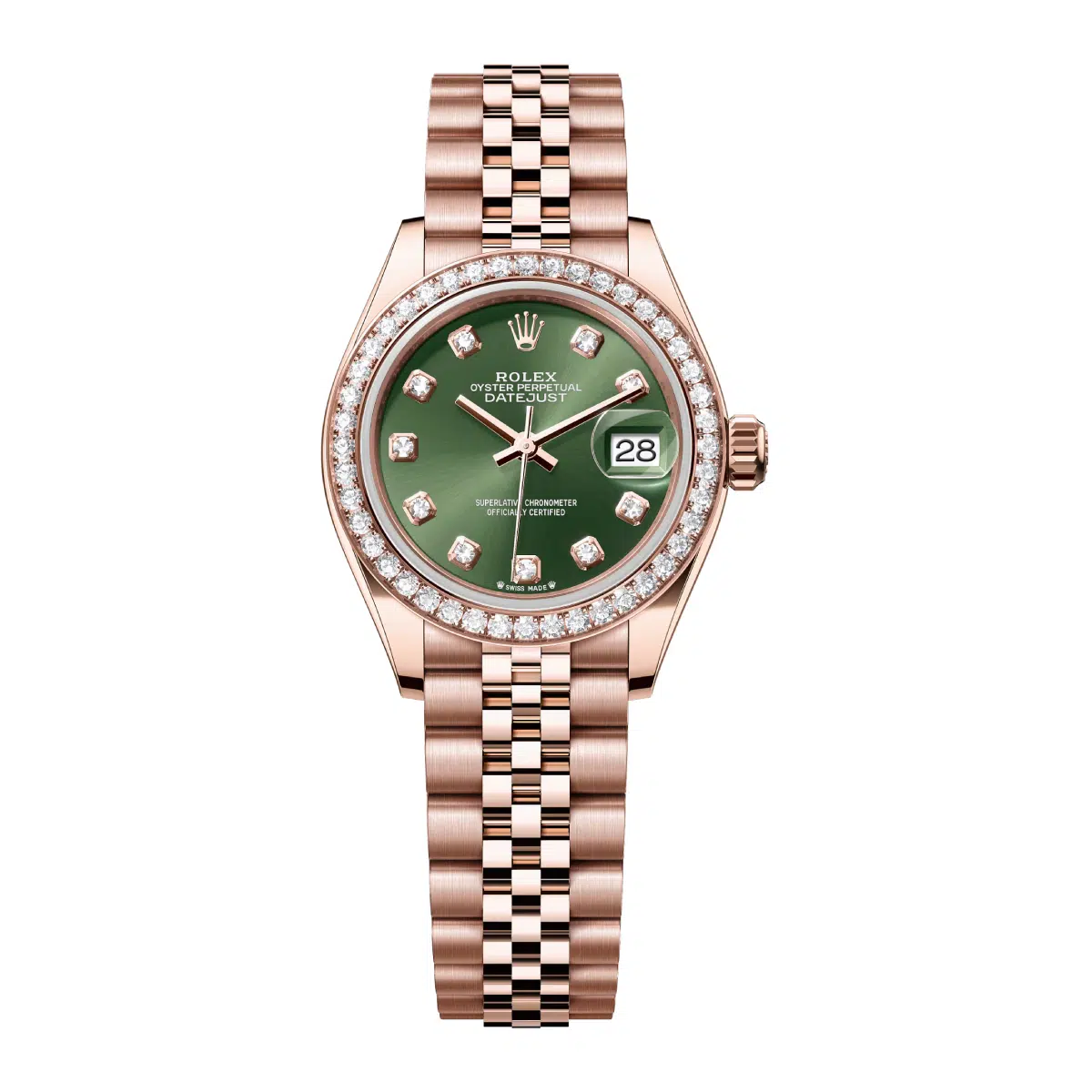 Rolex Lady-Datejust 279135RBR-0015 Olive Green Diamond Dial Jubilee Bracelet