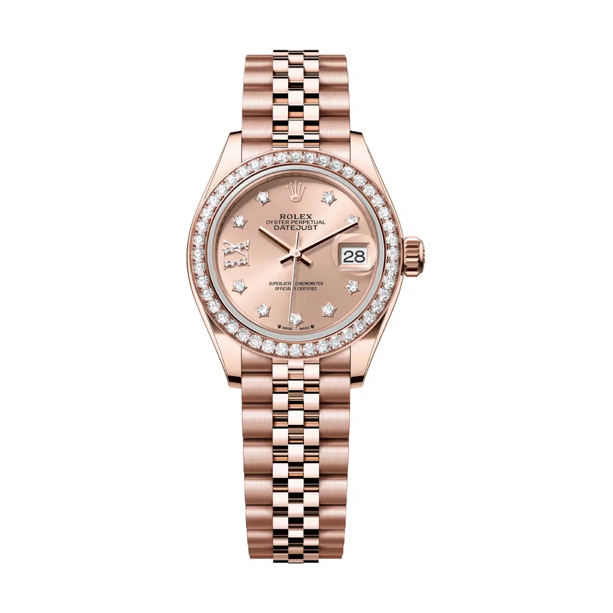 Rolex Lady-Datejust 279135RBR-0030 Rosé Diamond Dial Jubilee Bracelet