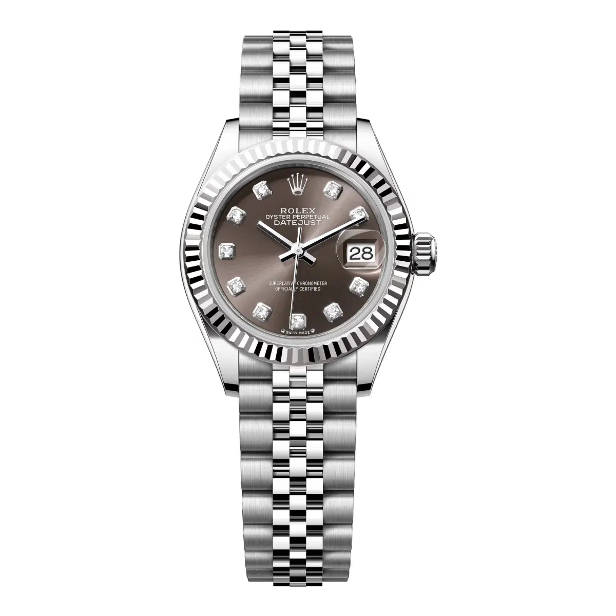 Rolex Lady-Datejust 279174-0015 Dark Grey Diamond Dial Jubilee Bracelet