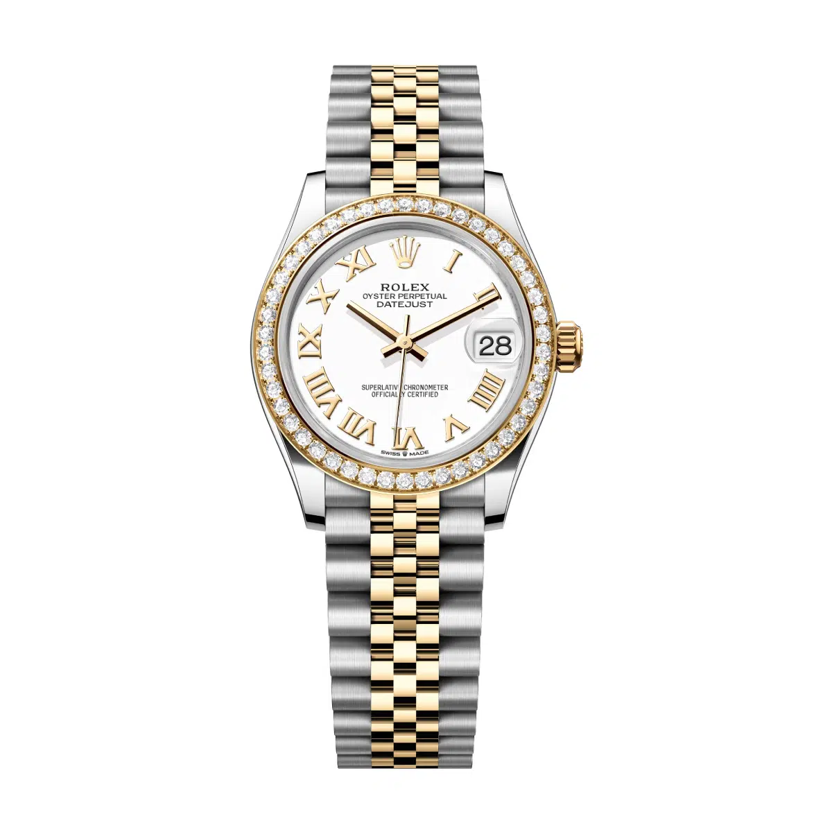 Rolex Datejust 278383RBR-0002 31mm White Roman Dial Jubilee Bracelet