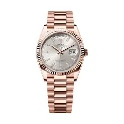 Rolex Day Date 128235-0087 Silver Diamonds Dial