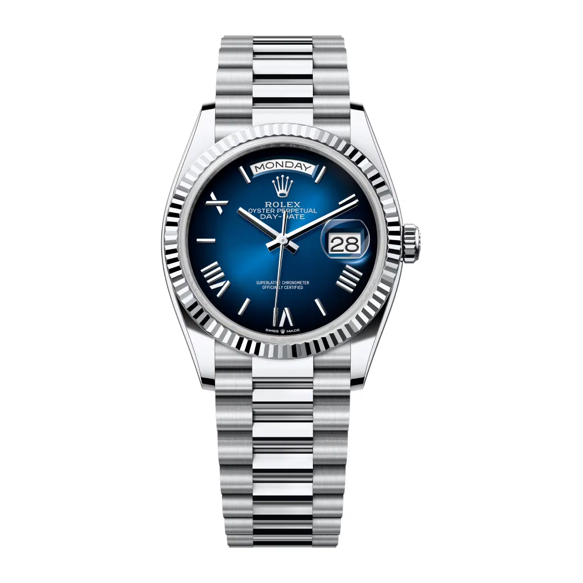 Rolex Day-Date 128236-0020 Blue Ombré Roman Dial
