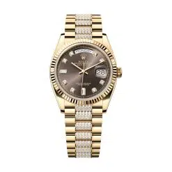 Rolex Day-Date 128238-0024 Dark Grey Diamonds Dial & Bracelet