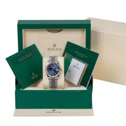 Alternative view of Rolex Datejust 126234 Blue Dial Stainless Steel Jubilee 36mm