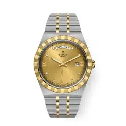 Tudor Royal M28603-0006 41mm Champagne Diamond Dial Steel with Gold Bracelet Watch