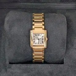 Alternative view of Cartier Tank Française WGTA0114 Golden Sunray Dial Yellow Gold Small