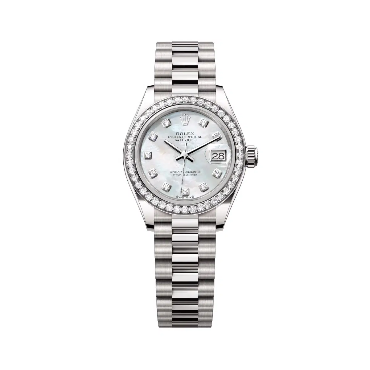 Rolex Lady-Datejust 279139RBR-0008 White Mother-of-Pearl Dial White Gold Bracelet