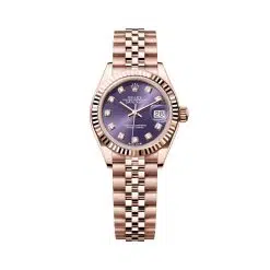 Rolex Lady-Datejust 279175-0020 Aubergine Diamond-Set Dial Jubilee Everose Gold Watch