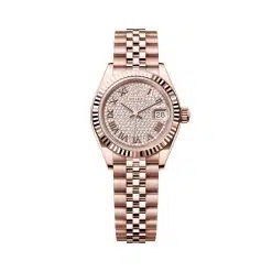Rolex Lady-Datejust 279175-0024 Diamond-Paved Dial Jubilee Everose Gold Watch