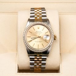 Alternative view of Rolex Datejust 16013 Aftermarket Diamond Bezel Champagne Dial 36mm