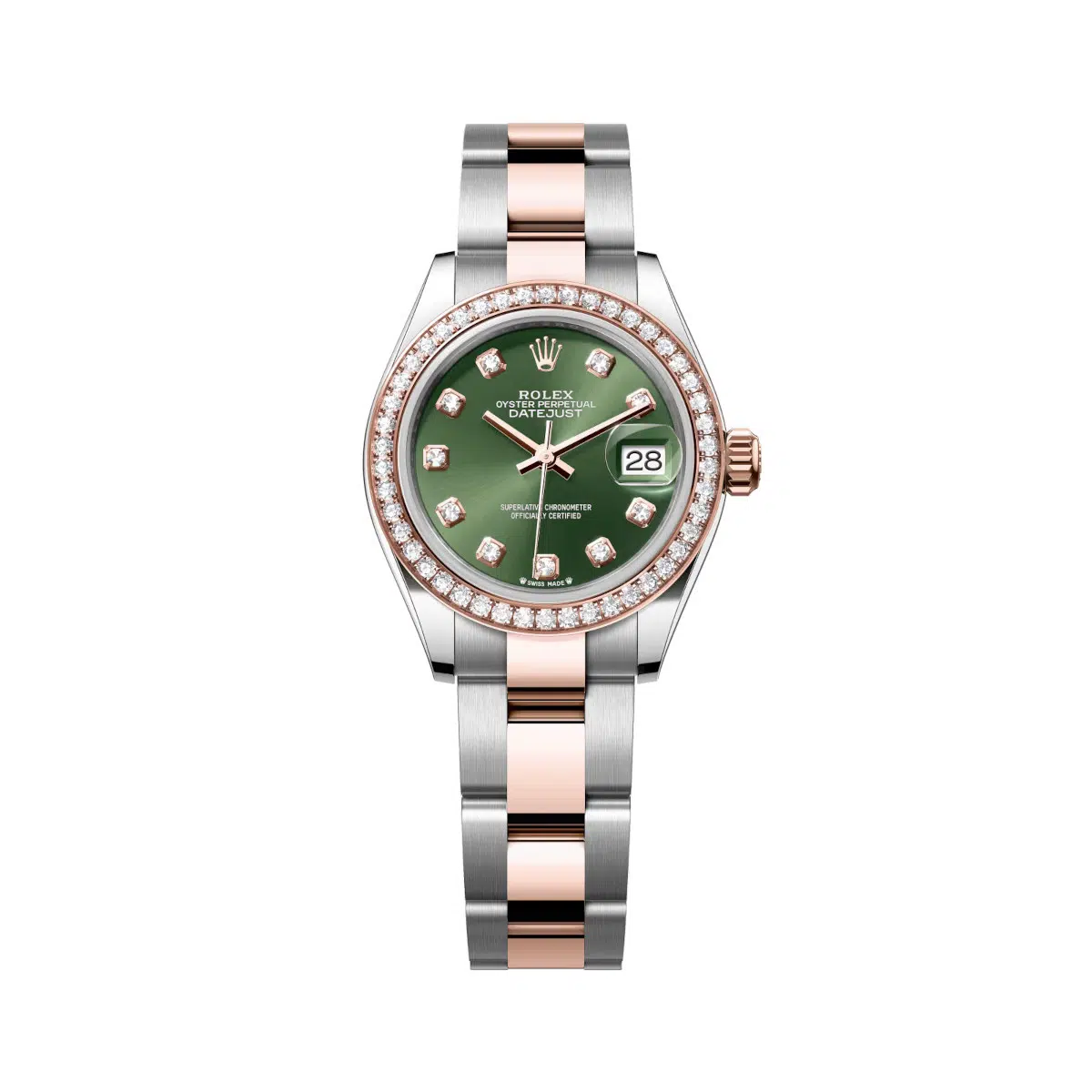 Rolex Lady-Datejust 279381RBR-0008 Green Diamond Dial Oyster Bracelet