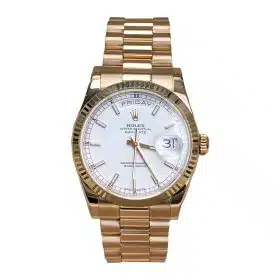Rolex Day-Date 118238 White Dial 18K Yellow Gold President 36mm Watch