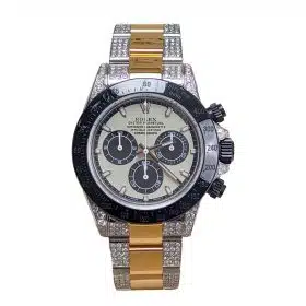 Rolex Daytona 116523 Custom Dial Black PVD Bezel Aftermarket Iced Out Bracelet and Lugs