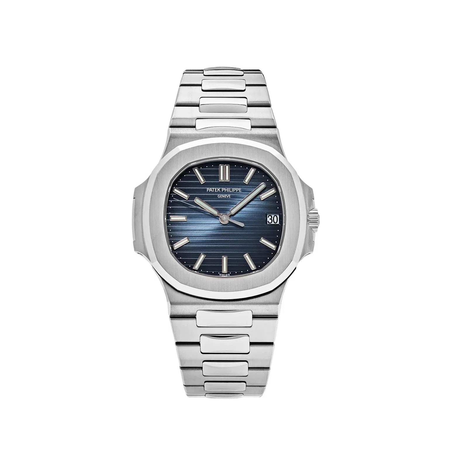 Patek Philippe Nautilus 5711 steel watch with iconic blue dial and stainless steel bracelet, exemplifying its classic and sought-after design