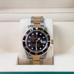 Alternative view of Rolex Submariner 16613 Black Dial Two-Tone Oyster Steel Buckle Watch