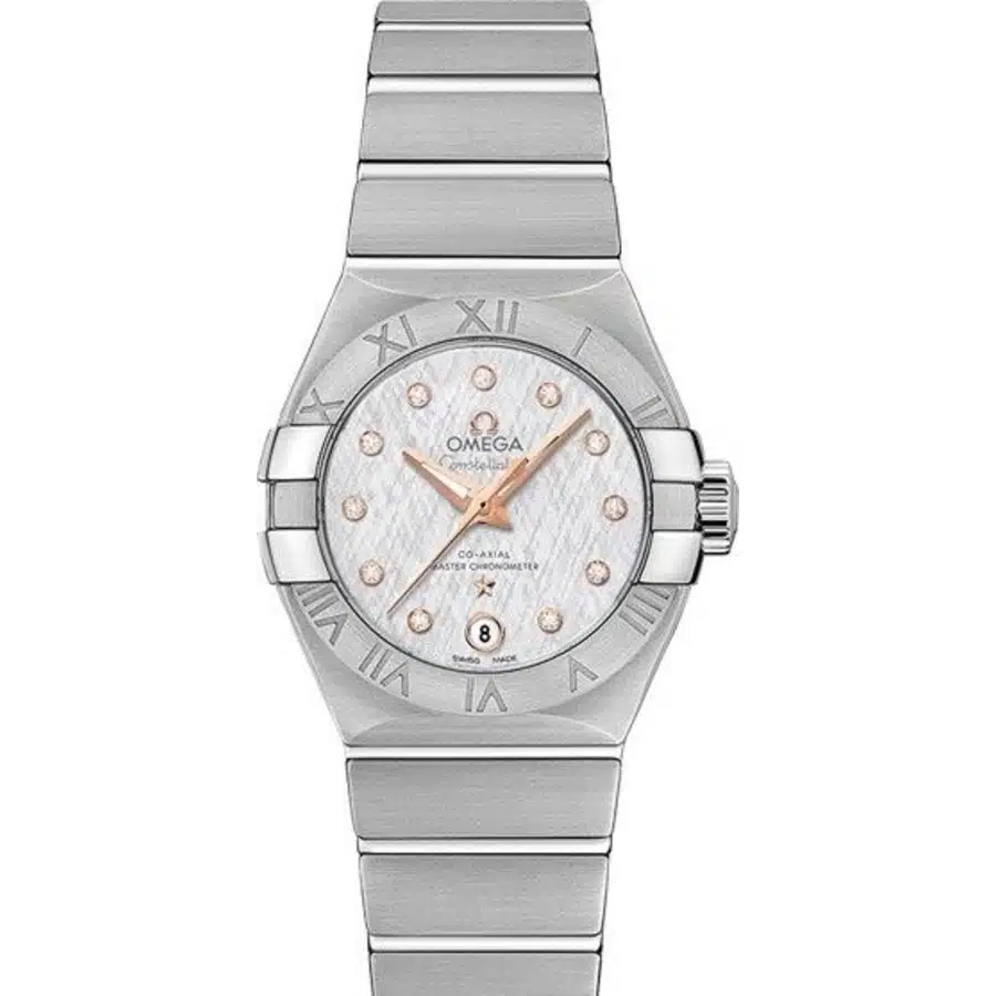 Omega Constellation 27mm Silver Dial Diamond Watch 127.10.27.20.52.001