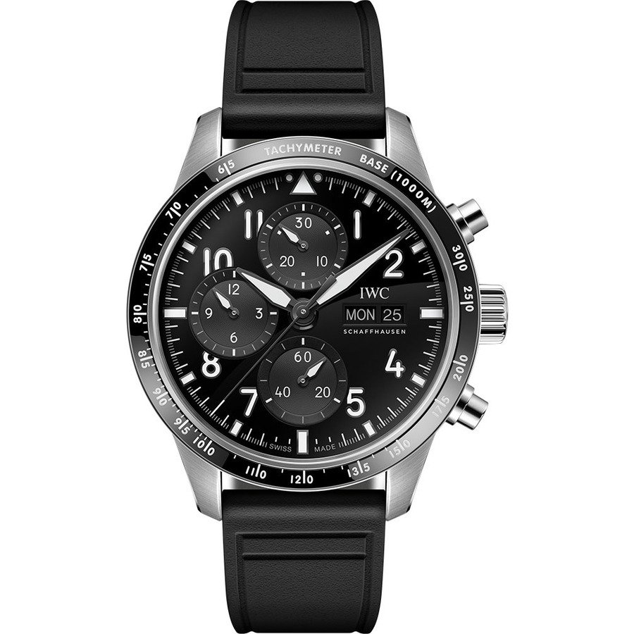 IWC Pilot's Chronograph 41mm Titanium IW388305 Black Rubber Strap