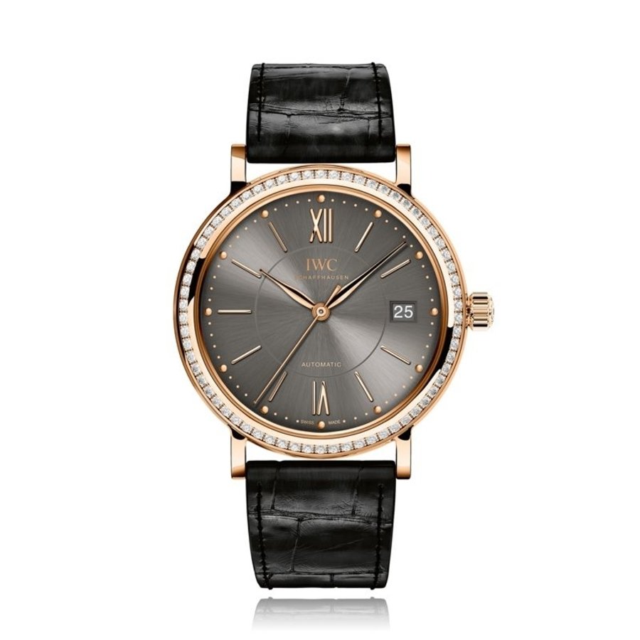 IWC Portofino IW458108 37mm Rose Gold Diamond Bezel Watch