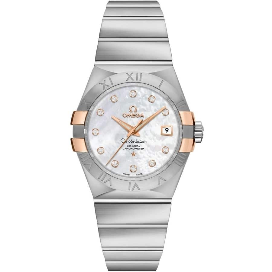 Omega Constellation 31mm Rose Gold & Steel Watch with Mother of Pearl Dial 123.20.31.20.55.003