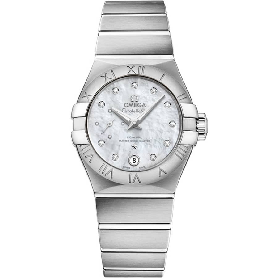 Omega Constellation 27mm Mother of Pearl Diamond Dial Watch 127.10.27.20.55.001