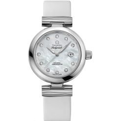 Omega De Ville Ladymatic 34mm Mother of Pearl Diamond Watch 425.32.34.20.55.002