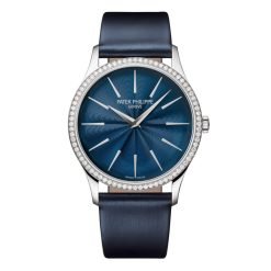 Patek Philippe Calatrava Joaillerie 4997 White Gold Blue Dial Watch