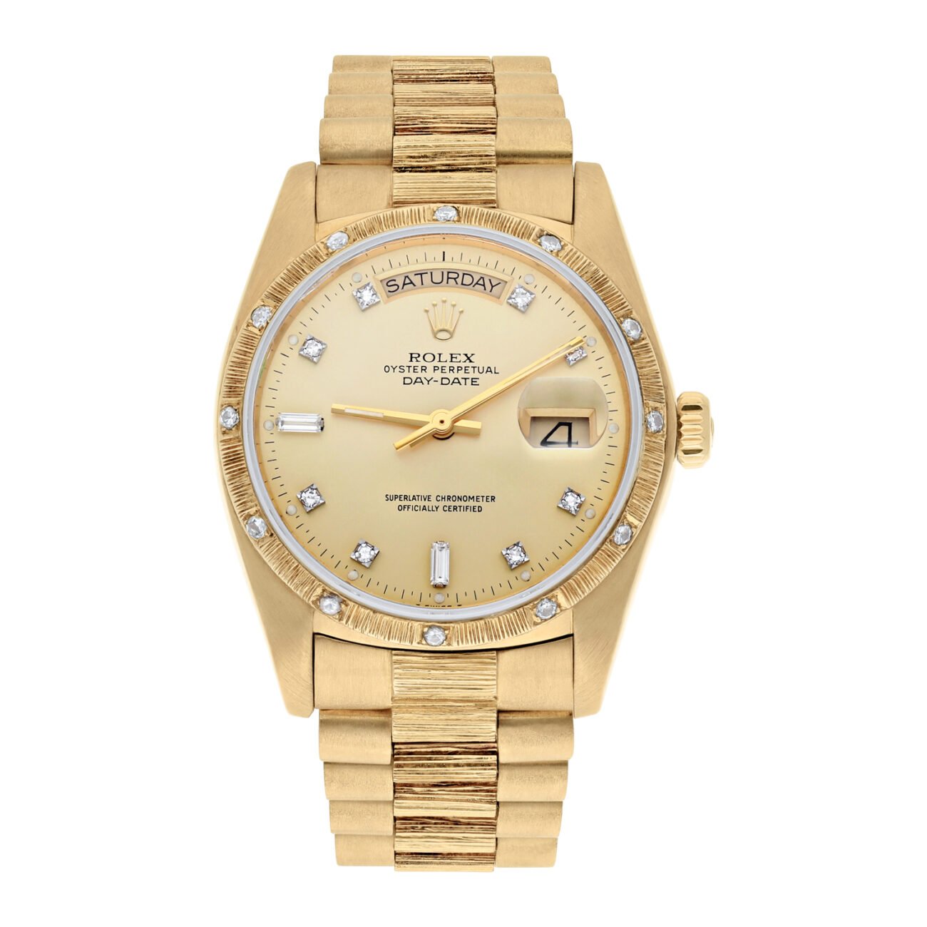 Rolex Day-Date 18238 36mm Yellow Gold Champagne Diamond Dial