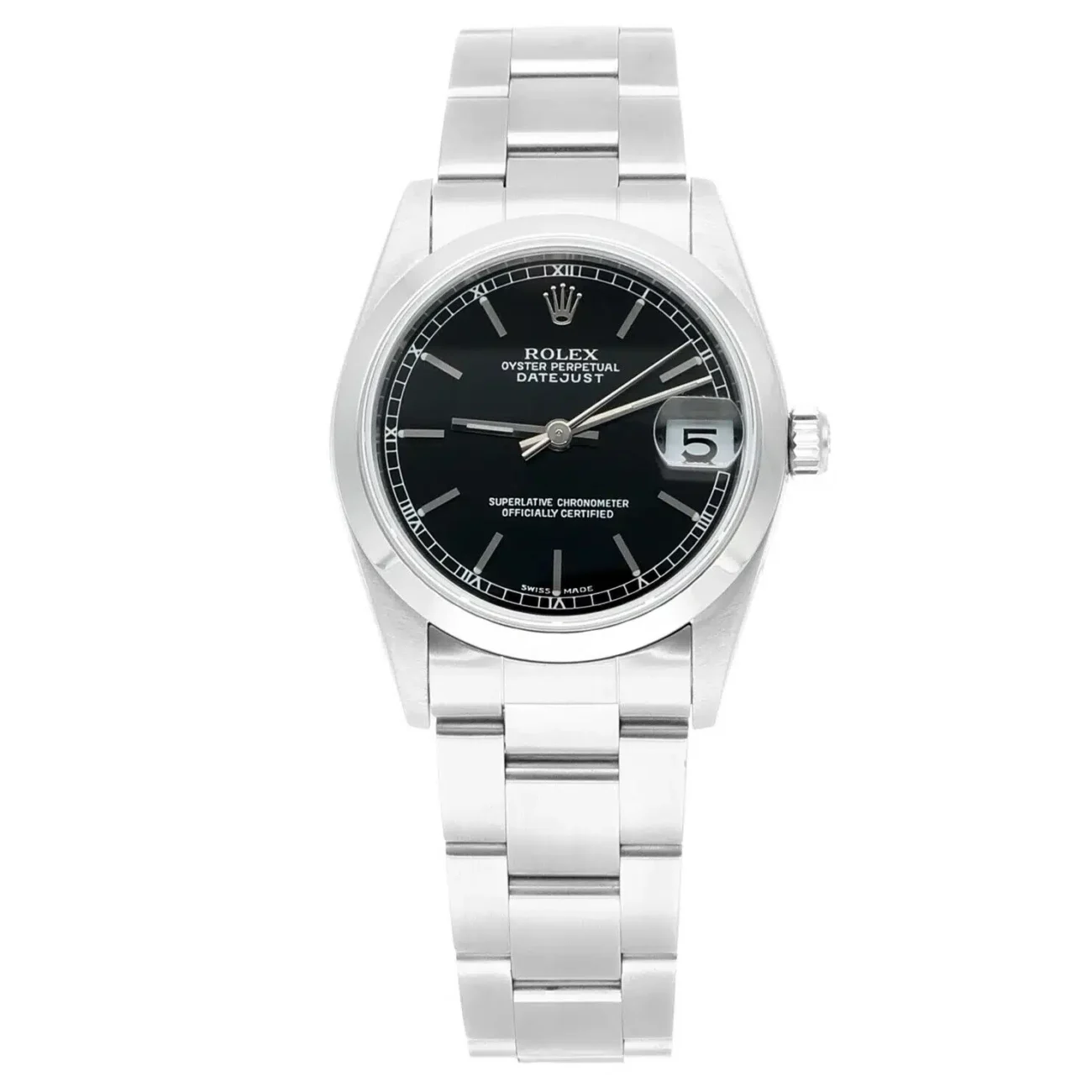 Rolex Datejust 31 Black Dial Stainless Steel Ladies Watch 68240