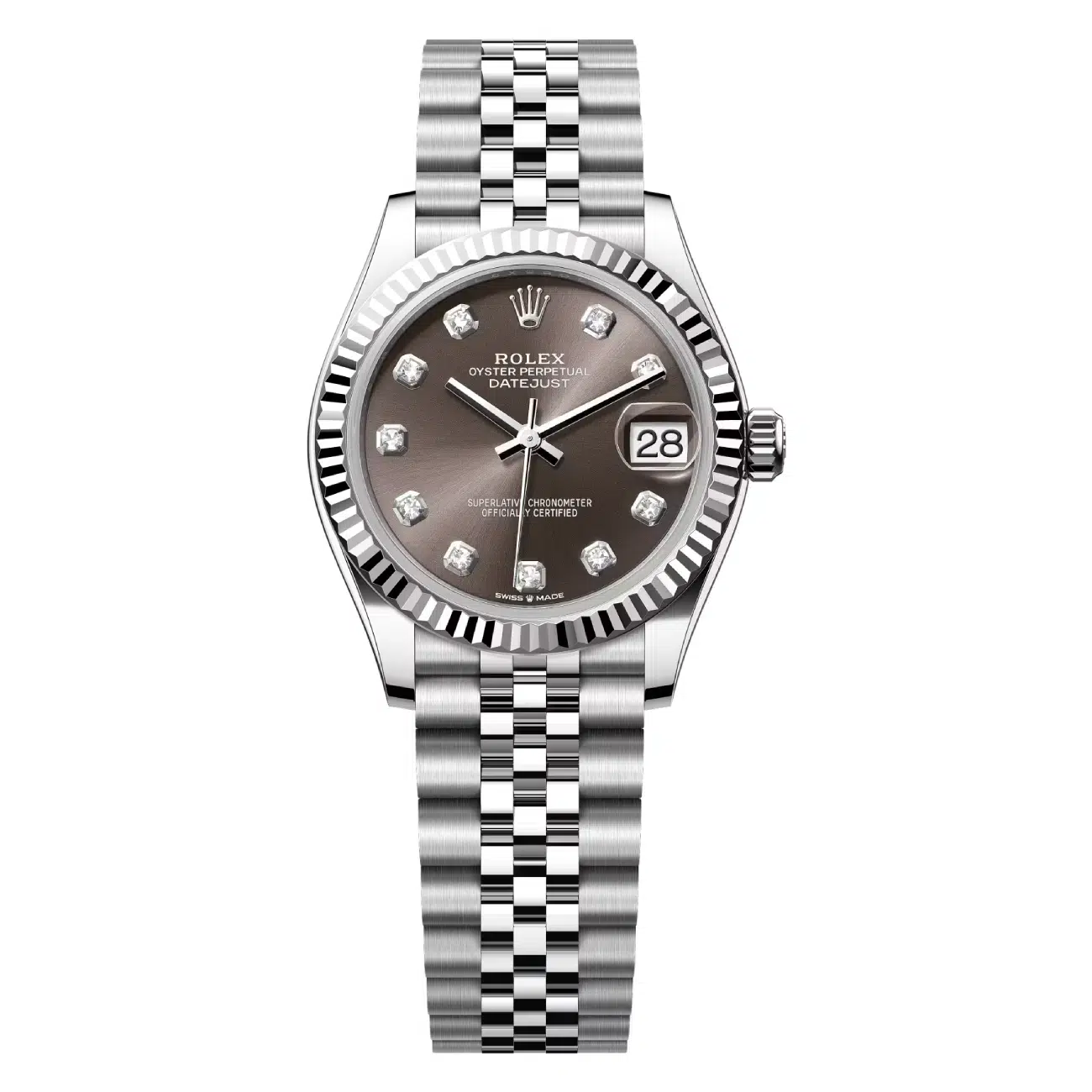 Rolex Datejust 31 278274-0008 31MM White Rolesor Dark Grey Diamond Dial