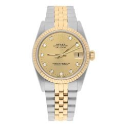 Rolex Datejust 68273 31MM Champagne Dial Stainless Steel Yellow Gold