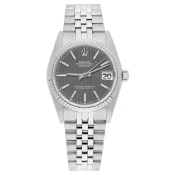 Rolex Datejust 68274 31MM Grey Tapestry Dial Steel Watch