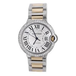 Cartier Ballon Bleu W6920047 36MM Steel Yellow Gold Silver Dial